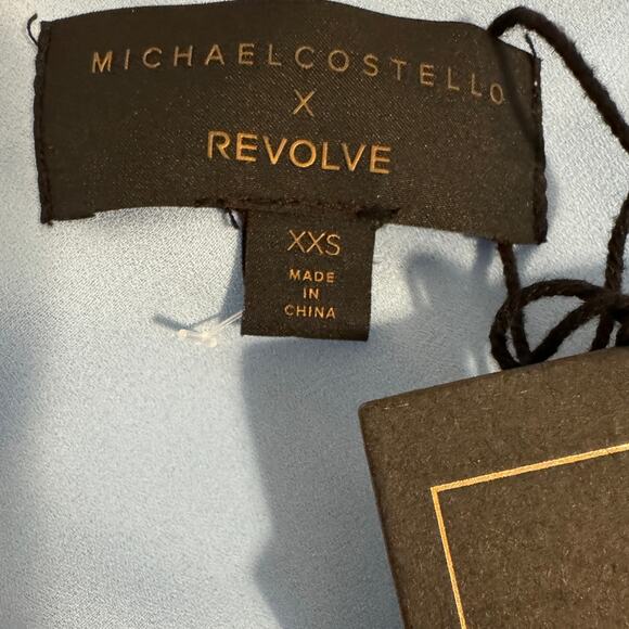 NEW BNWT Revolve Michael Costello Sunny One Shoulder Blue Mini Dress XXSmall - Picture 11 of 12